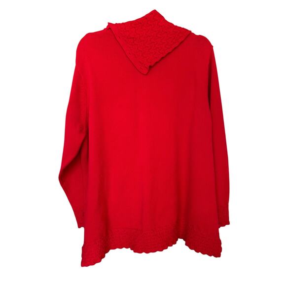 Coldwater Creek Women's Red Basketweave Cowl Neck Knit Sweater Size 3X Plus - Picture 5 of 5